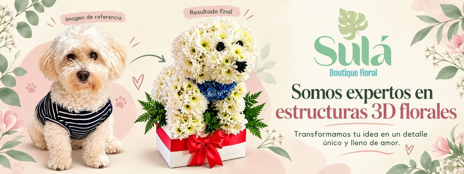 Estructuras 3D florales personalizadas